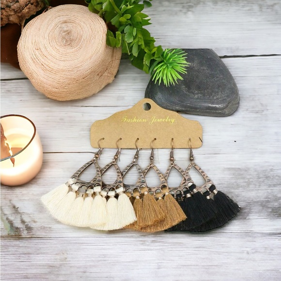 Boutique Jewelry - 3pairs Bohemian Style Fan Earrings